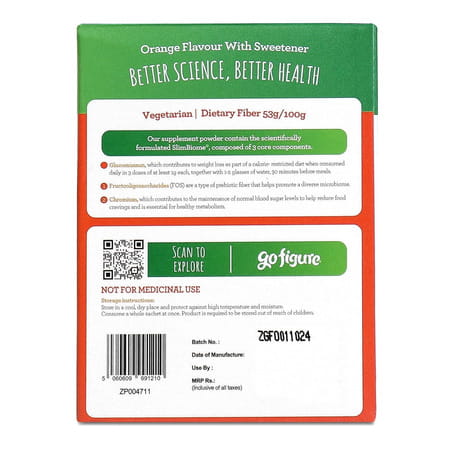 Gofigure Pre Meal Supplement Powder Shot Orange Flavor | 21 Sachets (5g Each) | For Men & Women