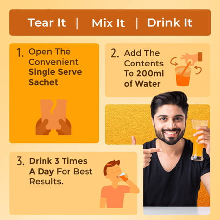 Gofigure Pre Meal Supplement Powder Shot Orange Flavor | 21 Sachets (5g Each) | For Men & Women