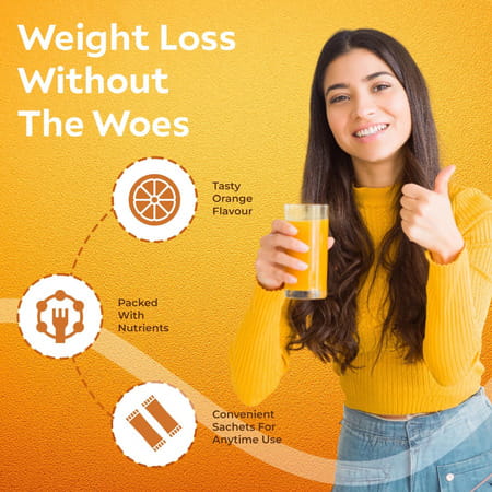 Gofigure Pre Meal Supplement Powder Shot Orange Flavor | 21 Sachets (5g Each) | For Men & Women
