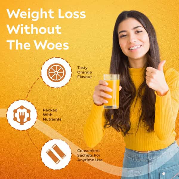 Gofigure Pre Meal Supplement Powder Shot Orange Flavor | 21 Sachets (5G Each) | For Men & Women