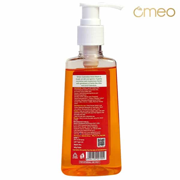 Omeo Calendula Liquid Hand Wash Pump With Dispenser Bottle - 200Ml