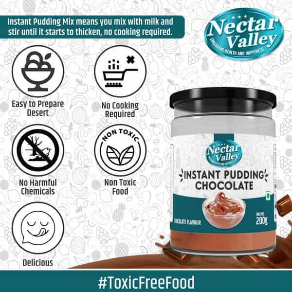 Nectar Valley Chocolate Instant Pudding Mix | Quick Creamy Desert Mix - 200G