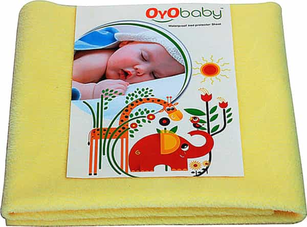 Oyo Baby Waterproof Bed Protector Baby Dry Sheet Extra Large Yellow (140 Cm X 200 Cm)