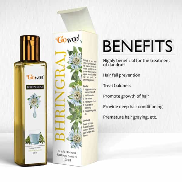 Go Woo 100% Pure Bhringraj Carrier Oil For Face 100 Ml