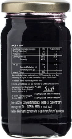 Bhuira All Natural Black Grape Preserve|No Added Sugar|No Artifical Color Added - 240gm - Pack Of 1