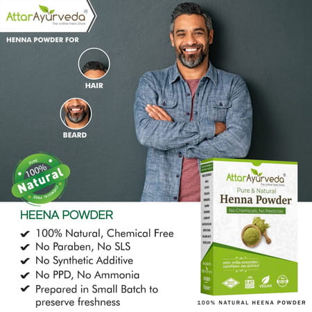 Attar Ayurveda Natural Henna Powder For Hair Colour And Growth (200 Gm)