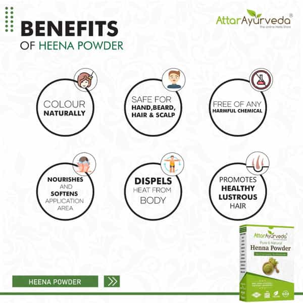 Attar Ayurveda Natural Henna Powder For Hair Colour And Growth (200 Gm)