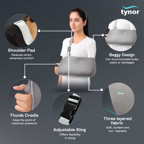 Tynor Pouch Arm Sling Baggy Grey Small 1 Unit
