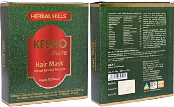 Herbal Hills Kesho Forte Ayurvedic Hair Mask Powder 120 Gms (40 Gm * 3 Pouch)(Pack Of 5)