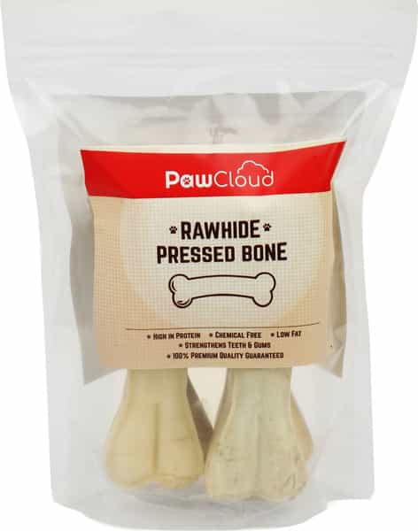 Pawcloud Rawhide Pressed Dog Bones Dog Bone Treat 5 Inches (3 Pieces)