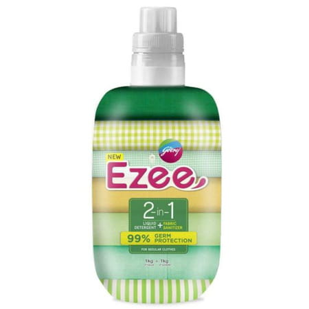 Godrej Ezee 2in1 Liquid Detergent + Fabric Sanitizer For Regular Clothes - 1kg