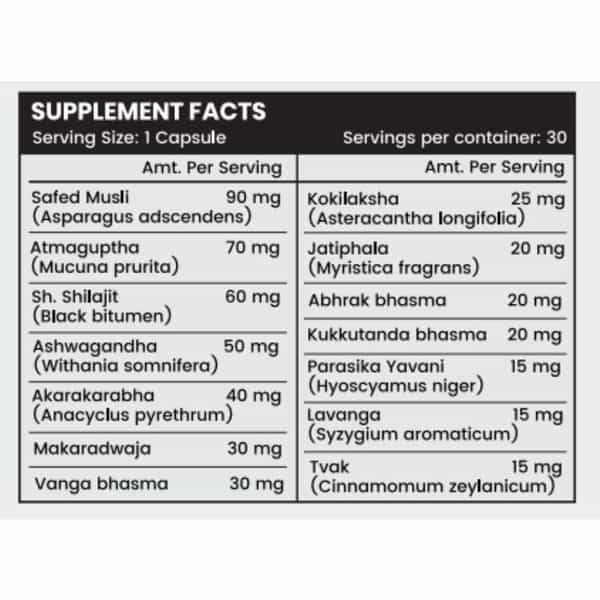 Age Well Safed Musli Capsules For Energy | Immunity | Stamina & Strength - 30 Capsules