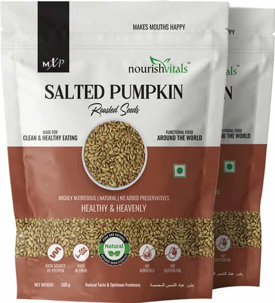 Nourishvitals Salted Pumpkin Roasted Seed 200 G (Pack Of 2)