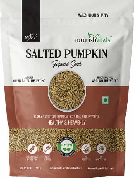 Nourishvitals Salted Pumpkin Roasted Seed 200 G (Pack Of 2)