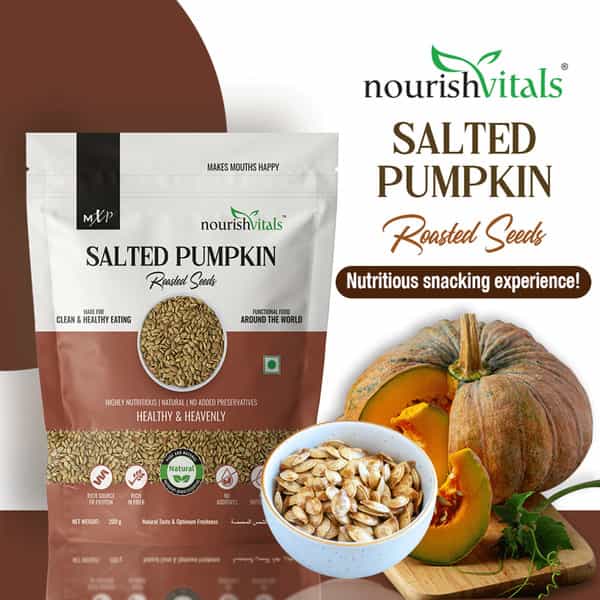 Nourishvitals Salted Pumpkin Roasted Seed 200 G (Pack Of 2)