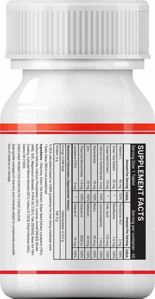 Inlife Antioxidants Supplements Lycopene Grape Seed Extract Green Tea Extract Immunity - 60 Tablets