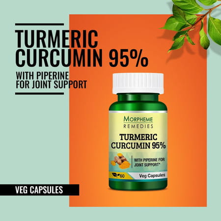 Morpheme Remedies Turmeric Curcumin 95% With Piperine For Joint Support - 60 Veg Capsules