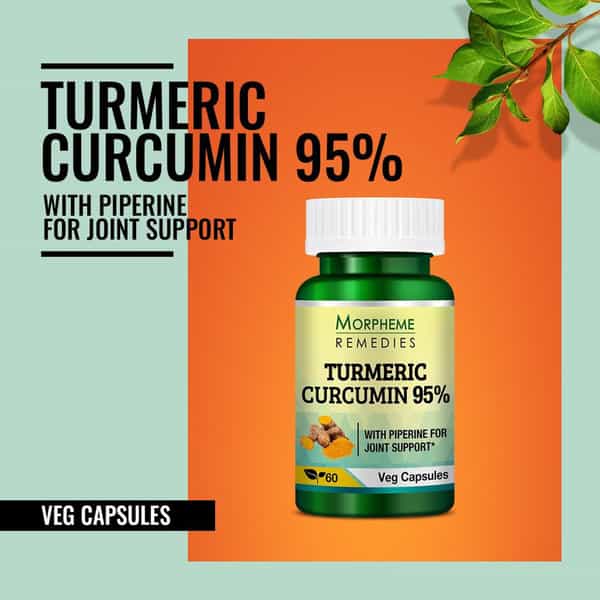 Morpheme Remedies Turmeric Curcumin 95% With Piperine For Joint Support - 60 Veg Capsules