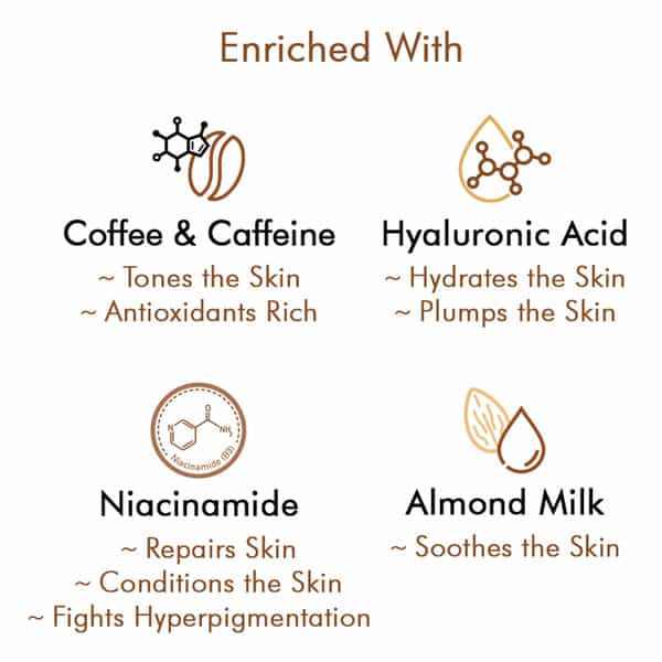 Mcaffeine Latte Coffee Sleeping Face Mask-De-Stressing Face Pack With Hyaluronic Acid & Niacinamide