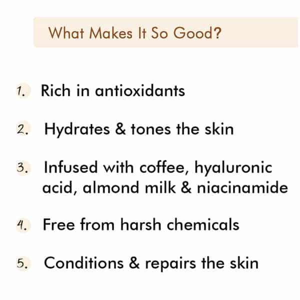 Mcaffeine Latte Coffee Sleeping Face Mask-De-Stressing Face Pack With Hyaluronic Acid & Niacinamide