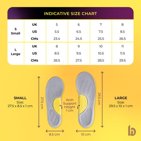 Betterhood Flat Feet Arch Support Orthopedic Ergonomic Gel Shoe Insoles (5-8 Uk)