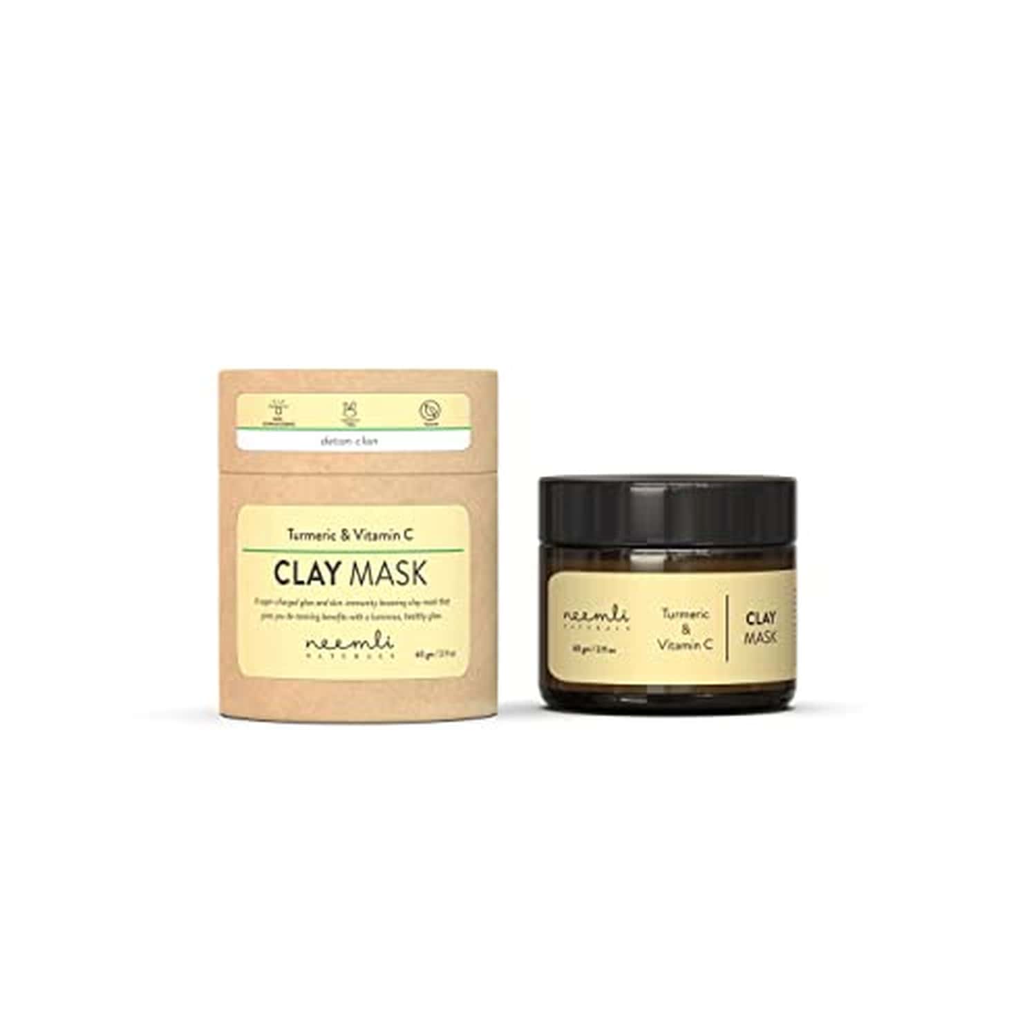 Neemli Naturals Turmeric & Vitamin C Clay Mask|Tan Removal Oil Control|Skin-Immunity Boosting (60g)