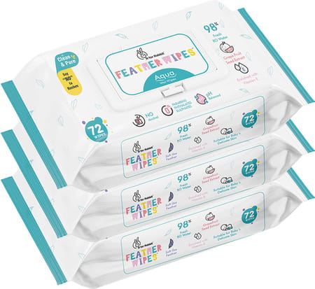 R For Rabbit Feather Aqua Baby Wipes (Combo Of 3)