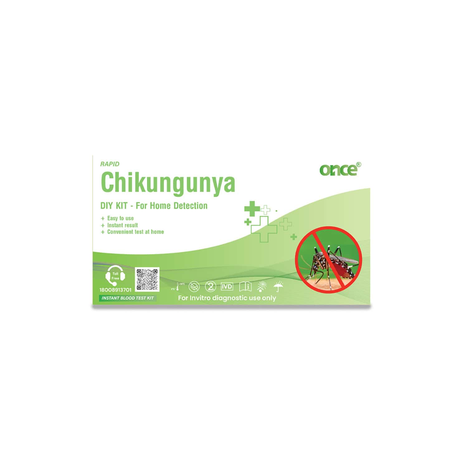 Once Rapid Chikungunya Diy Home Detection Kit | Instant Blood Test Kit | In-vitro Diagnostic