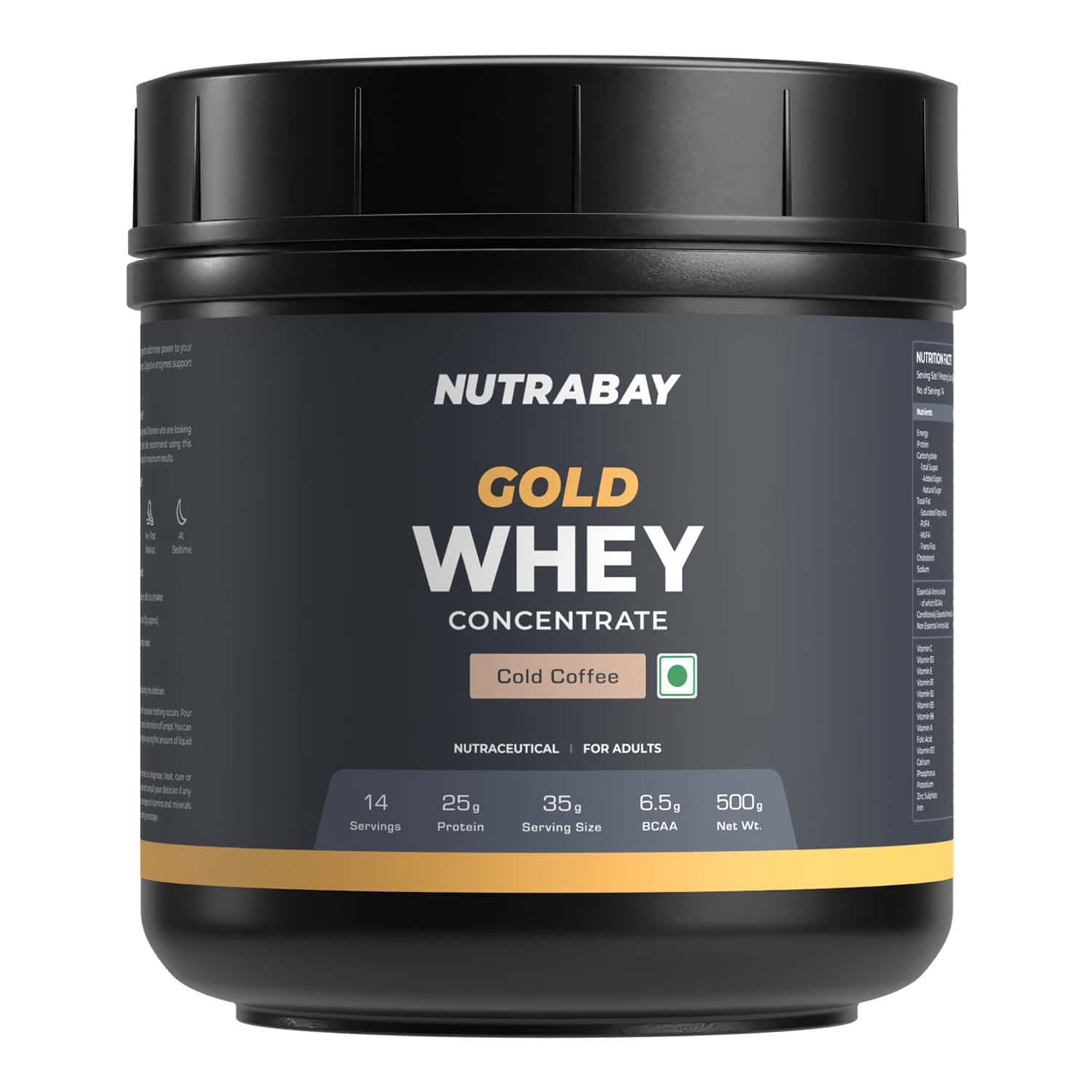 Nutrabay Gold 100% Whey Protein Concentrate|25g Protein|muscle Support & Recovery|cold Coffee | 500g