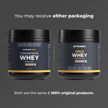 Nutrabay Gold 100% Whey Protein Concentrate|25g Protein|Muscle Support & Recovery|Cold Coffee | 500g