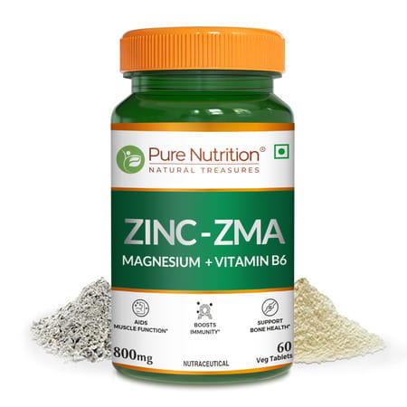Pure Nutrition Zinc-Zma - Zinc Tablets For Men & Women To Boost Immunity & Muscle Strength - 60