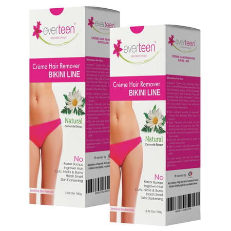 Everteen 100g Natural Bikini Line Hair Remover Cream For Women 2 Packs