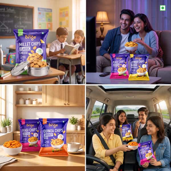 The Healthy Binge Try Them All Snacks Combo - Baked Millet Chips | No Palm Oil - Pack Of 7