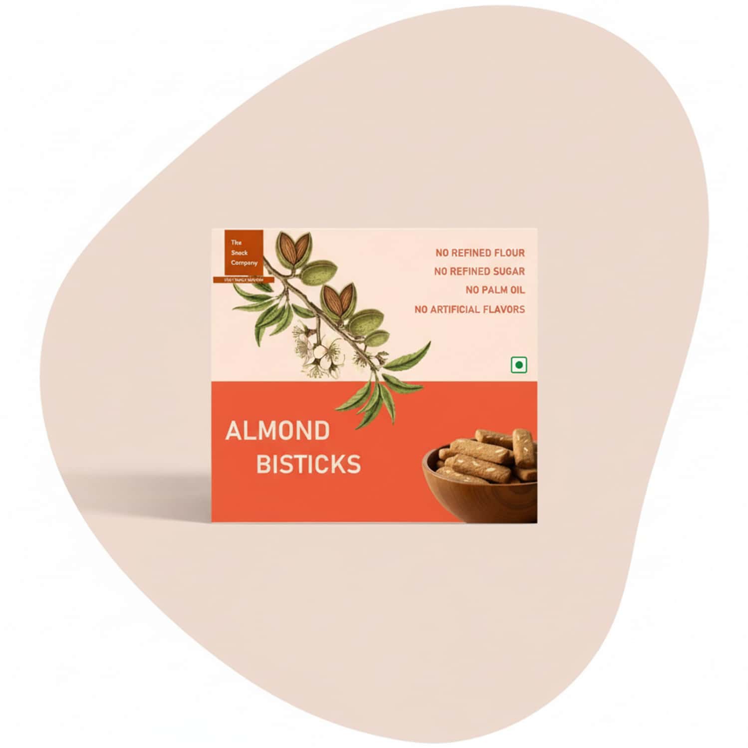 The Snack Company Almond Bistick 130 Gm | Wheat Biscuit | No Palm Oil | No Refined Sugar