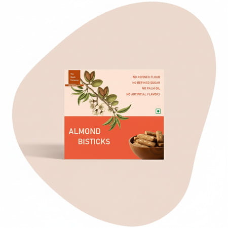 The Snack Company Almond Bistick 130 Gm | Wheat Biscuit | No Palm Oil | No Refined Sugar