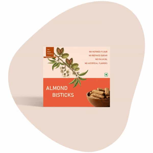 The Snack Company Almond Bistick 130 Gm | Wheat Biscuit | No Palm Oil | No Refined Sugar