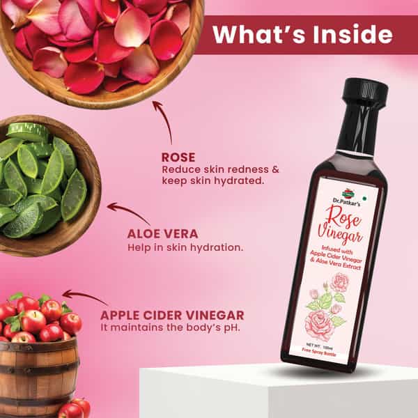 Dr.patkars Rose Vinegar Infused With Acv And Aloevera Extract 100 Ml
