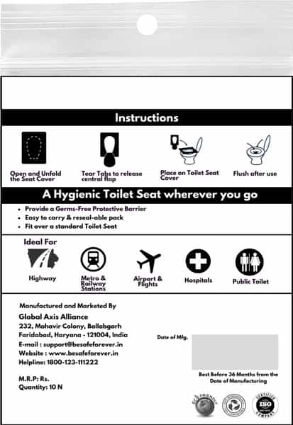 Besafe Forever Disposable Paper Toilet Seat Cover 40 Sheets Green