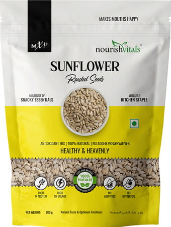 Nourishvitals Healthy Munching Pumpkin Seeds +Pumpkin Sunflower And Flax Roasted Seeds (200gm Each)