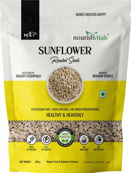 Nourishvitals Healthy Munching Pumpkin Seeds +Pumpkin Sunflower And Flax Roasted Seeds (200Gm Each)