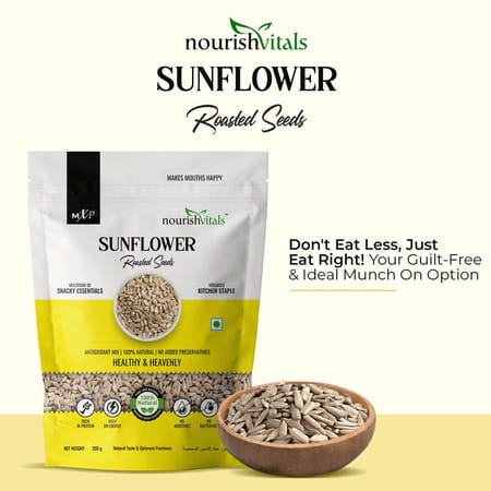 Nourishvitals Healthy Munching Pumpkin Seeds +Pumpkin Sunflower And Flax Roasted Seeds (200gm Each)