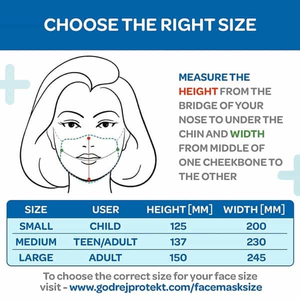 Godrej Protekt Gp95 Face Mask Blue Large - Pack Of 3