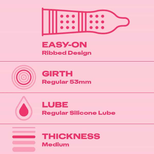 Durex Extra Ribbed Condoms For Men - 10 Count (Pack Of 5)