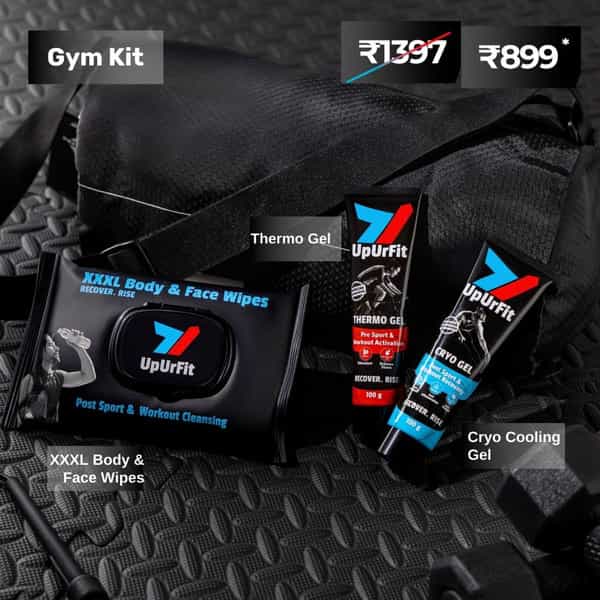 Upurfit High Performance Gym Kit (Thermo Gel 100G | Cryo Gel 100G | 3Xl Body & Face Wipes 10N)