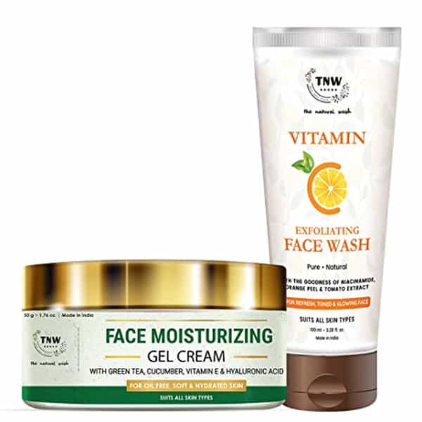 Tnw The Natural Wash Face Moisturizing Gel Cream & Vitamin C Exfoliating Face Wash
