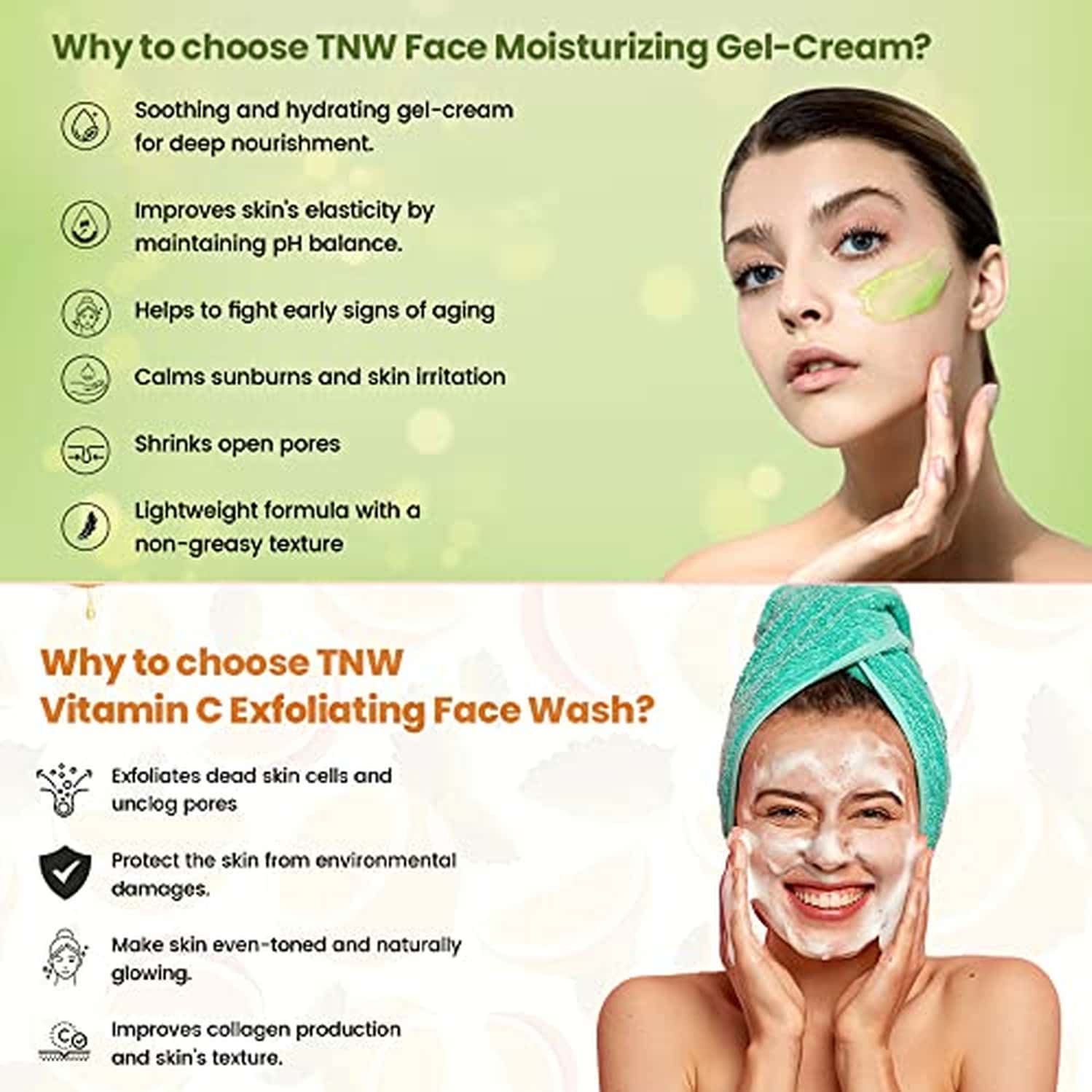 Buy TNWTHE NATURAL WASH FACE MOISTURIZING GEL CREAM & VITAMIN C