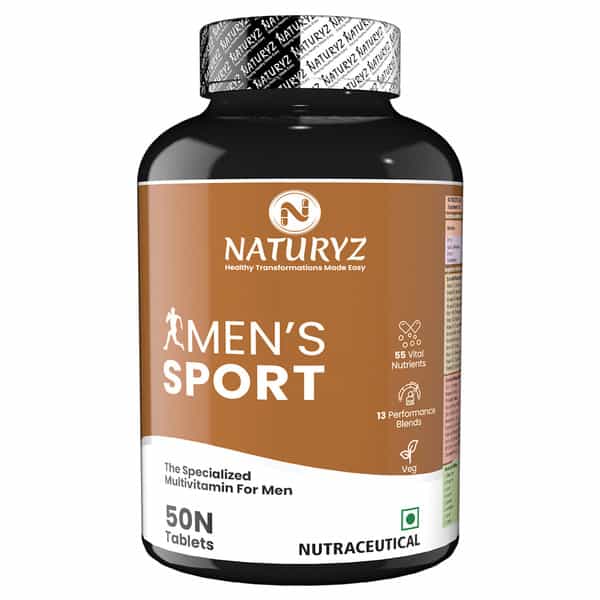 Naturyz Men's Sport Multivitamin For Men With 55 Vital Nutrients & 13 Performance Blends -50 Tablets
