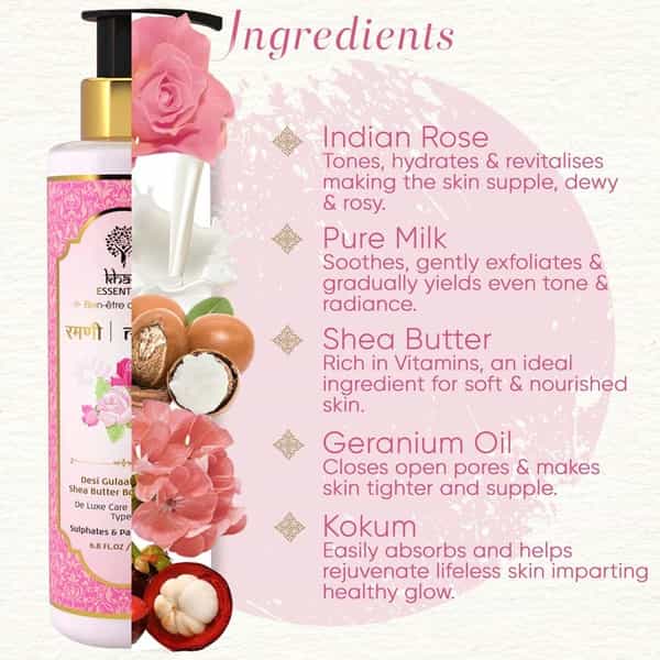 Khadi Essentials Rose Body Lotion For Winter Season With Rose & Shea Butter - 200 Ml