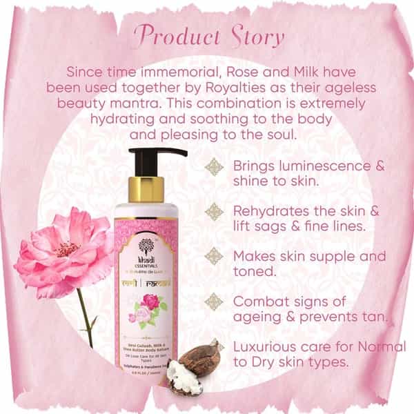 Khadi Essentials Rose Body Lotion For Winter Season With Rose & Shea Butter - 200 Ml