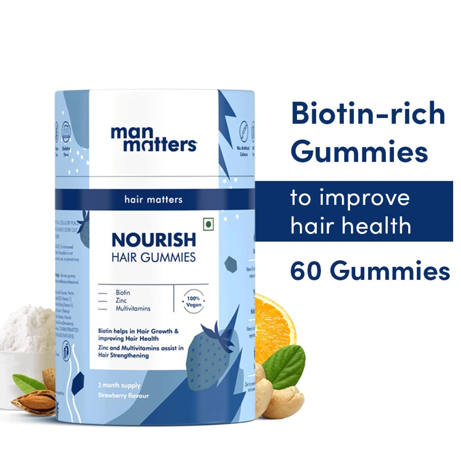 Man Matters Nourish Hair Gummies 60n
